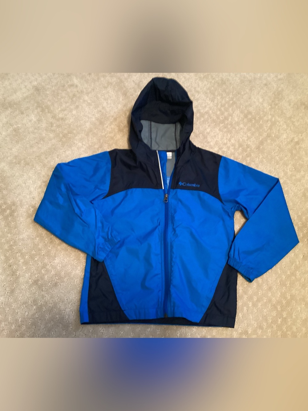Columbia Kids Blue and Navy Hooded windbreaker